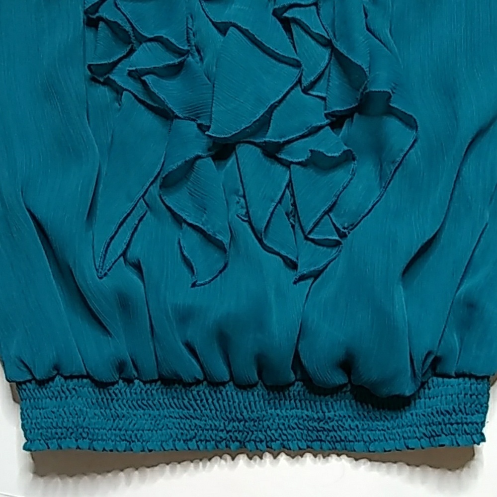 Mossimo Cascading Ruffle High Neck Keyhole Top - Picture 3 of 8